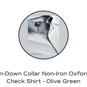 Charles Tyrwhitt Button Down Collar Non-Iron Shirt - Olive Green (18in / 37in)
